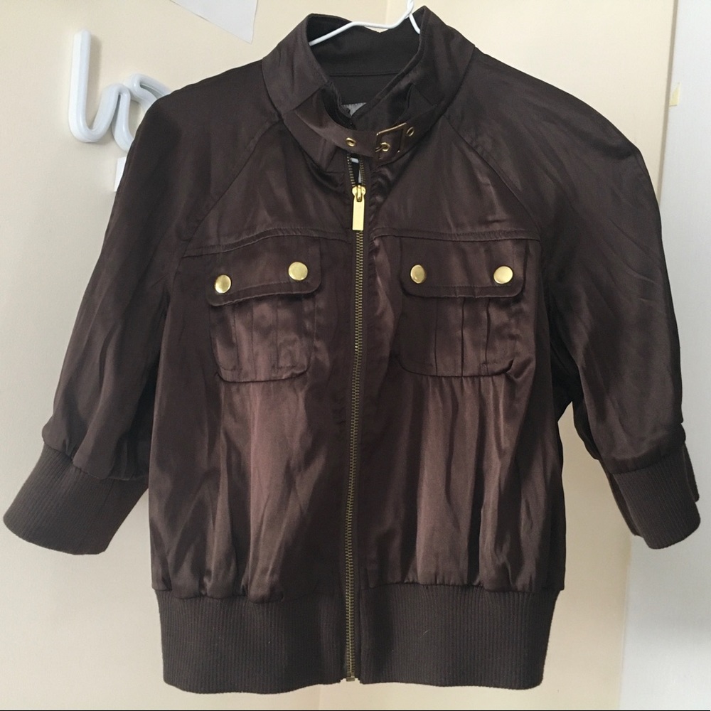 MISS LILI Brown Cropped Jacket